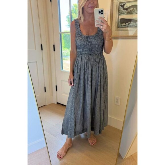 Doen Emmaretta Dress in Blue Gingham Size Medium NWT - Picture 12 of 15